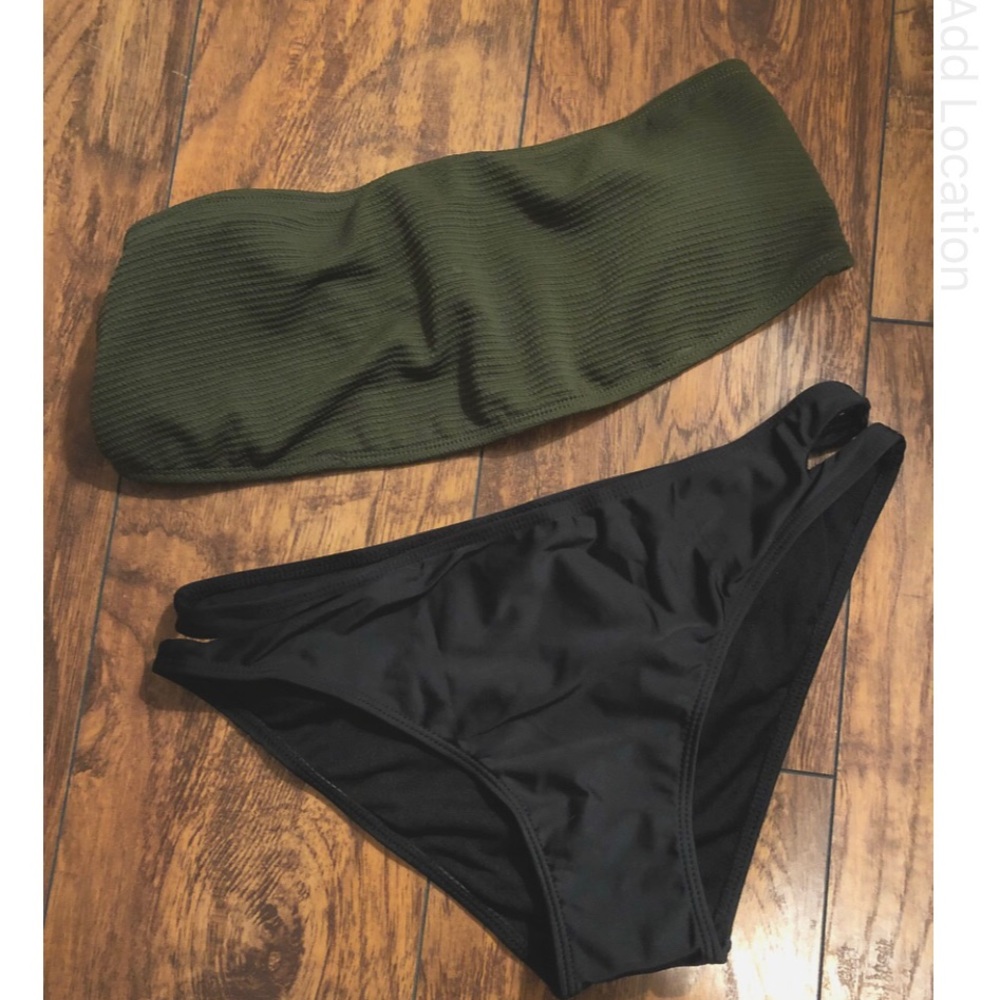 Tube top and cheeky bikini bottoms